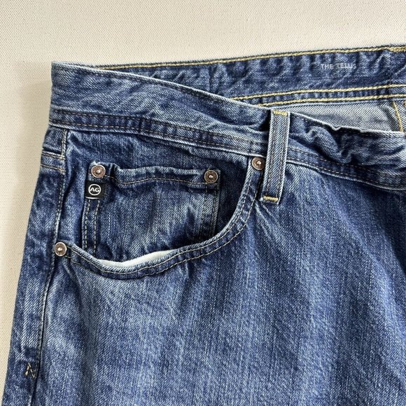 AG Adriano Goldschmied Jeans Men 38x33 Blue Tellis Straight Modern Slim Stretch - Picture 4 of 11